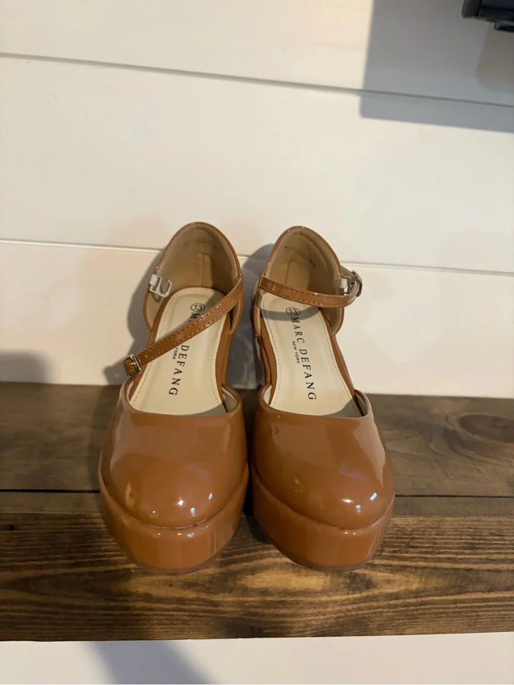 Girls' Patent Mary Jane Wedge Dress Shoes - Tan
